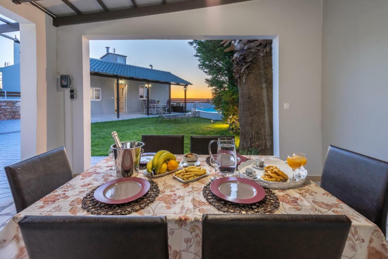 Fontana Luxury Villa Salakos With Pool Near Beach Exterior photo
